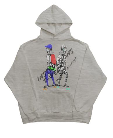 Grey Graphic Hoodie | I Got Ur Back Hoodie | Instructions T-Wear