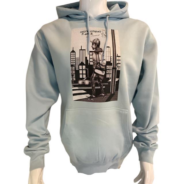 Comfortable Universal Hoodie | Light Blue Hoodie | Instructions T-Wear